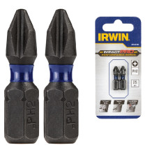 Бита IMPACT PRO 1/4"/25мм PH2 2шт, IRWIN Бита IMPACT PRO 1/4"/25мм PH2 2шт, IRWIN