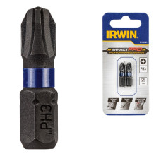 Бита IMPACT PRO 1/4"/25мм PH3 2шт, IRWIN Бита IMPACT PRO 1/4"/25мм PH3 2шт, IRWIN