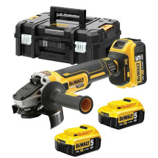 Шліфмашина кутова акумул. безщіт. DeWalt 18 В XR Li-lon, P=800 Вт, Ø=125 мм, 3 АКБ 5 Агод + ЗП, кейс